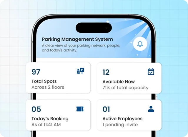 Real-time parking availability and instant booking screen