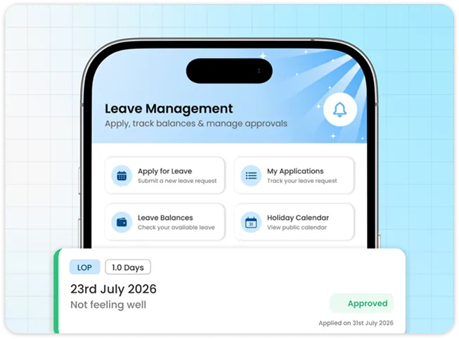 Leave management and approval workflow screen