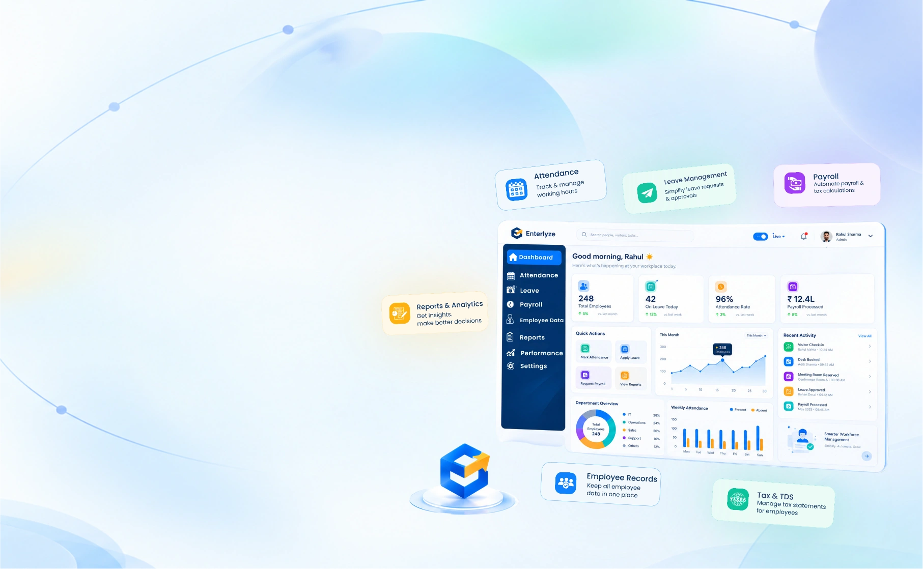 Enterlyze HRMS dashboard preview