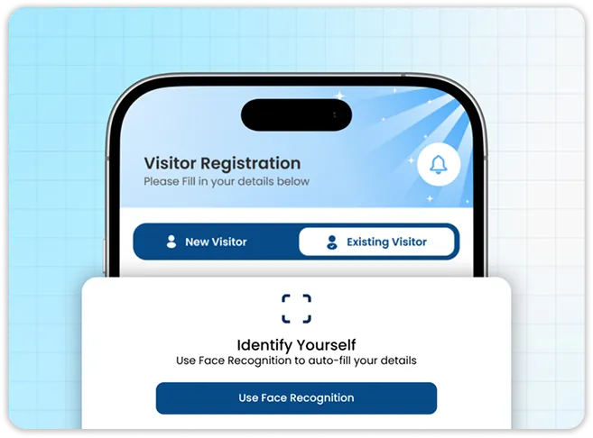 AI-powered visitor pre-registration screen