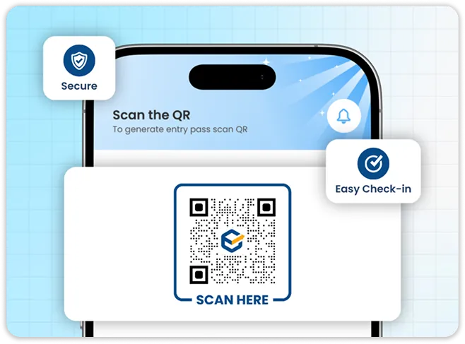 Contactless visitor check-in with digital badge